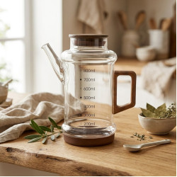 Plastic Oil Dispenser with Wooden Lid